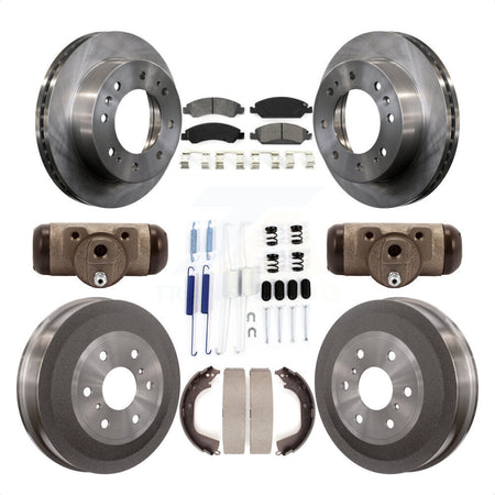 Front Rear Disc Brake Rotors Semi-Metallic Pads And Drum Kit (9Pc) For 2011 Chevrolet Silverado 1500 Hybrid With 7000 Lb GVW K8S-102597 by Transit Auto