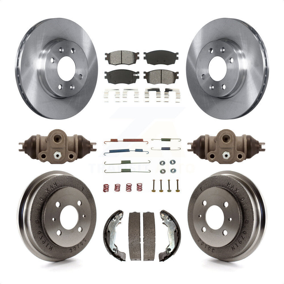 Front Rear Disc Brake Rotors Semi-Metallic Pads And Drum Kit (9Pc) For 2006 Hyundai Accent Sedan To 09 30 05 K8S-102629 by Transit Auto