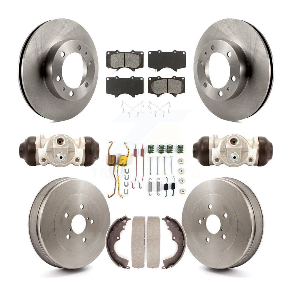 Front Rear Disc Brake Rotors Semi-Metallic Pads And Drum Kit (9Pc) For 2015 Toyota Tacoma Base with RWD 2.7L With 6 Lug Wheels K8S-102632 by Transit Auto