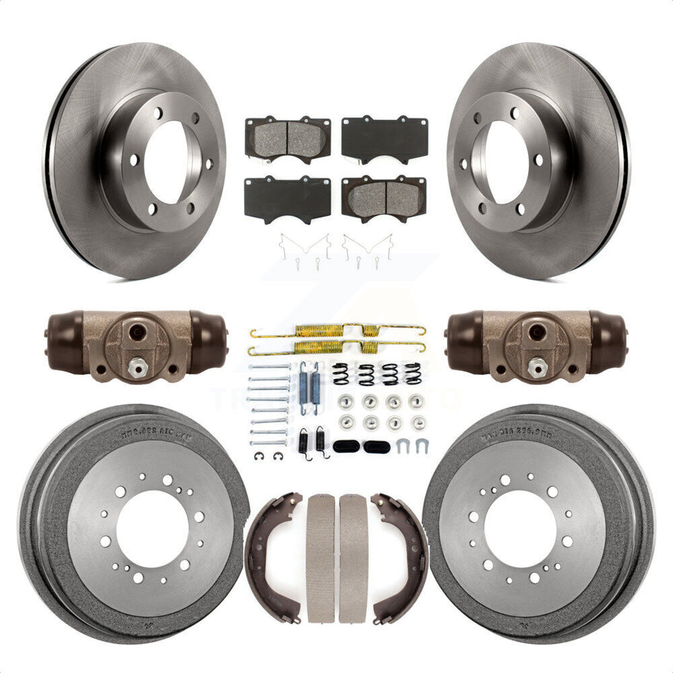 Front Rear Disc Brake Rotors Semi-Metallic Pads And Drum Kit (9Pc) For 2000-2002 Toyota Tundra 5.3" Plate Length K8S-102656 by Transit Auto