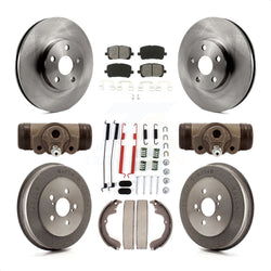 Front Rear Disc Brake Rotors Semi-Metallic Pads And Drum Kit (9Pc) For Toyota Matrix Pontiac Vibe K8S-102658
