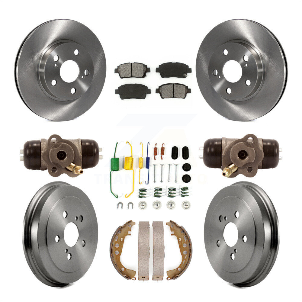 Front Rear Disc Brake Rotors Semi-Metallic Pads And Drum Kit (9Pc) For 2008 Toyota Prius K8S-102667 by Transit Auto