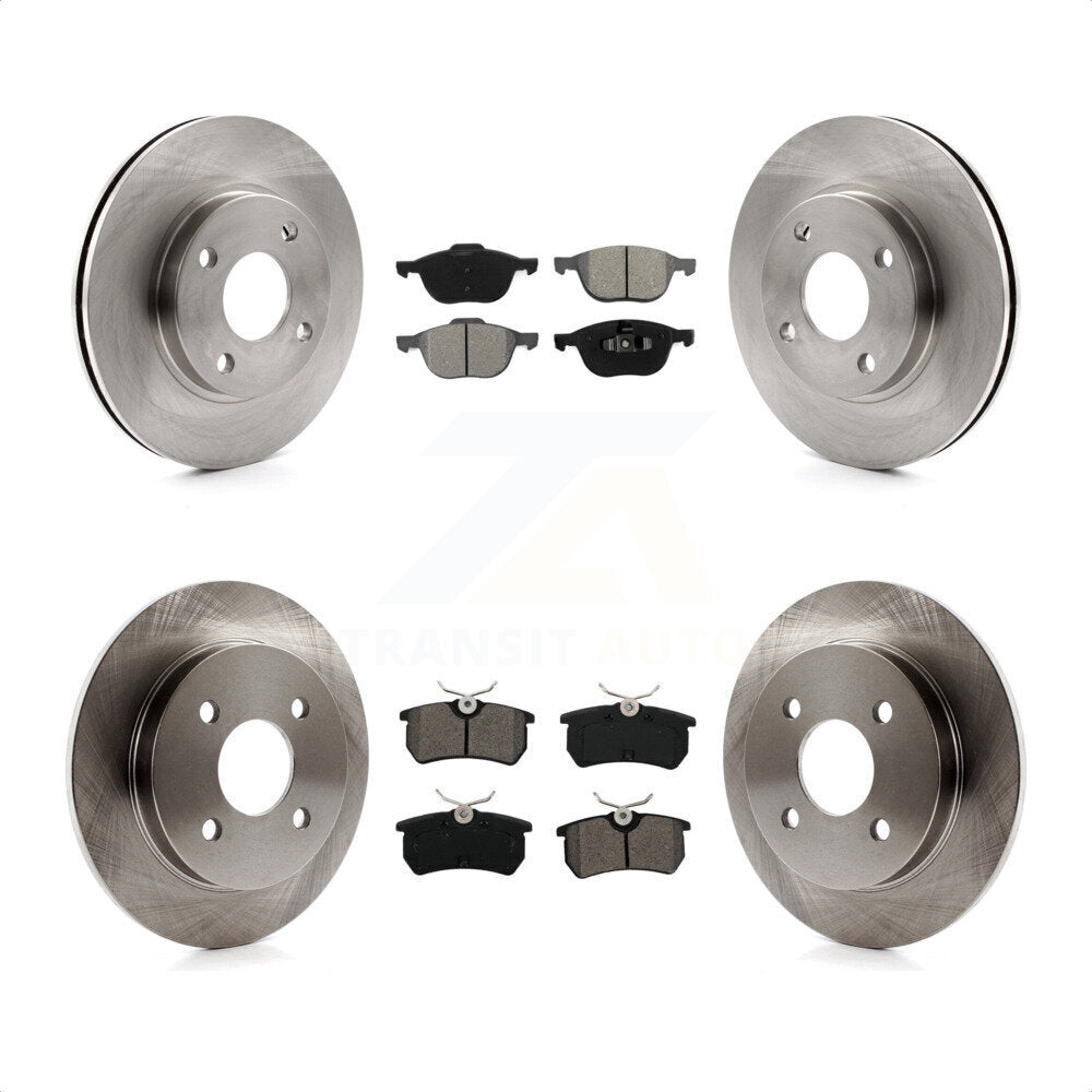 Front Rear Disc Brake Rotors And Semi-Metallic Pads Kit For 2004 Ford Focus LX Mid High SE ZTS ZTW ZX3 ZX5 From 04 05 K8S-102670 by Transit Auto