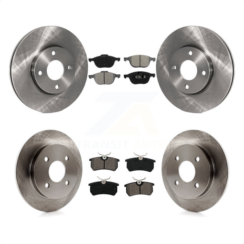 Front Rear Disc Brake Rotors And Semi-Metallic Pads Kit For 2005-2007 Ford Focus rear brakes K8S-102672 by Transit Auto