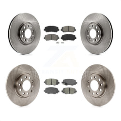 Front Rear Disc Brake Rotors And Semi-Metallic Pads Kit For 2015-2017 Chrysler 200 With 305mm Diameter Rotor K8S-102677