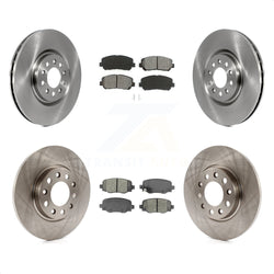 Front Rear Disc Brake Rotors And Semi-Metallic Pads Kit For Jeep Cherokee Chrysler 200 K8S-102679
