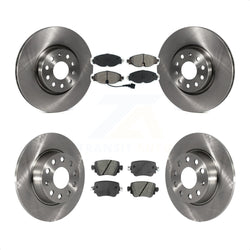 Front Rear Disc Brake Rotors And Semi-Metallic Pads Kit For Volkswagen GTI Golf Alltrack Passat K8S-102688