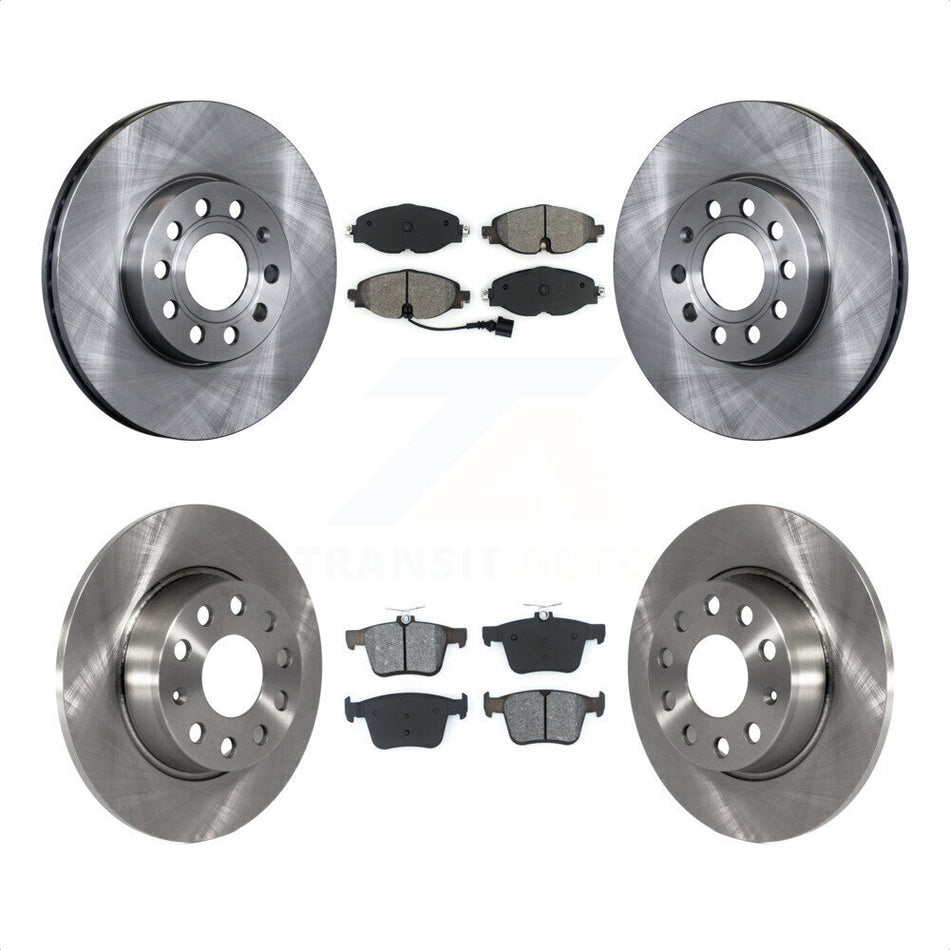 Front Rear Disc Brake Rotors And Semi-Metallic Pads Kit For Audi A3 Quattro Volkswagen e-Golf K8S-102690 by Transit Auto