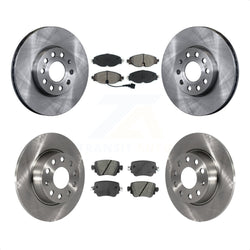 Front Rear Disc Brake Rotors And Semi-Metallic Pads Kit For Volkswagen Golf SportWagen K8S-102691