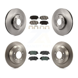 Front Rear Disc Brake Rotors And Semi-Metallic Pads Kit For 2014-2017 Kia Rondo With Manual Parking K8S-102694