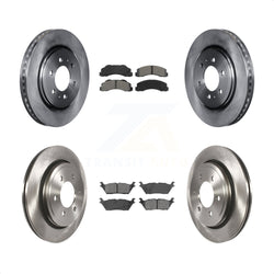 Front Rear Disc Brake Rotors And Semi-Metallic Pads Kit For 2015-2017 Ford F-150 With Electric Parking K8S-102746