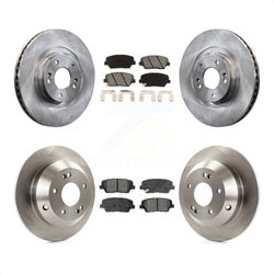 Front Rear Disc Brake Rotors And Semi-Metallic Pads Kit For 2014-2015 Kia Sorento With Red Painted Calipers K8S-102747