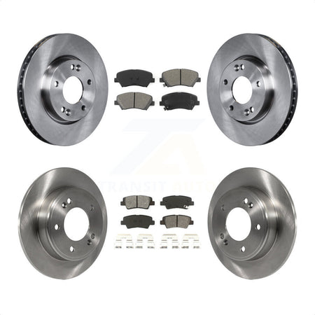 Front Rear Disc Brake Rotors And Semi-Metallic Pads Kit For 2014 Kia Forte5 EX K8S-102800 by Transit Auto