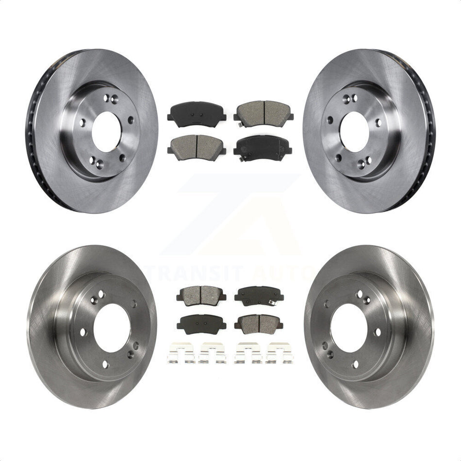 Front Rear Disc Brake Rotors And Semi-Metallic Pads Kit For 2014 Kia Forte5 EX K8S-102800 by Transit Auto