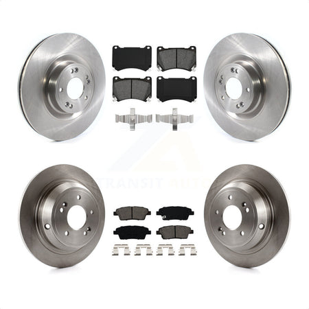 Front Rear Disc Brake Rotors And Semi-Metallic Pads Kit For 2012-2014 Hyundai Genesis 5.0L K8S-102801 by Transit Auto