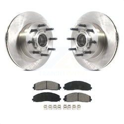 Front Disc Brake Rotors Hub Assembly And Semi-Metallic Pads Kit For Ford F-250 Super Duty F-350 K8S-102831