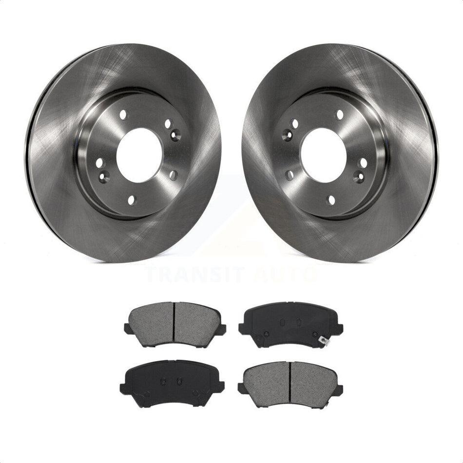 Front Disc Brake Rotors And Semi-Metallic Pads Kit For Kia Forte Hyundai Veloster Elantra GT Forte5 Koup K8S-102875 by Transit Auto