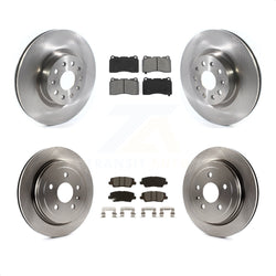Front Rear Disc Brake Rotors And Semi-Metallic Pads Kit For Cadillac CTS With 18" Factory Wheels K8S-102896