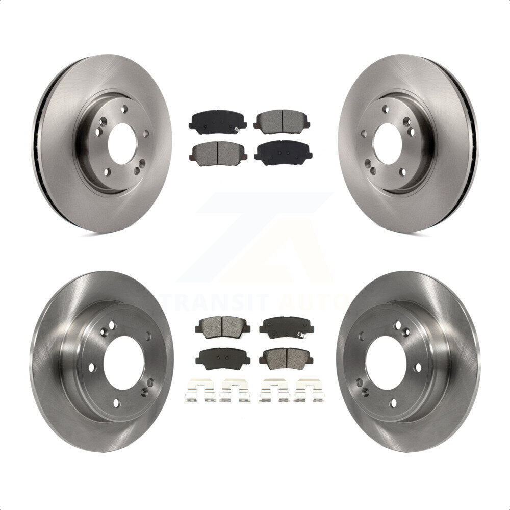 Front Rear Disc Brake Rotors And Semi-Metallic Pads Kit For Kia Forte Forte5 SX K8S-102910 by Transit Auto