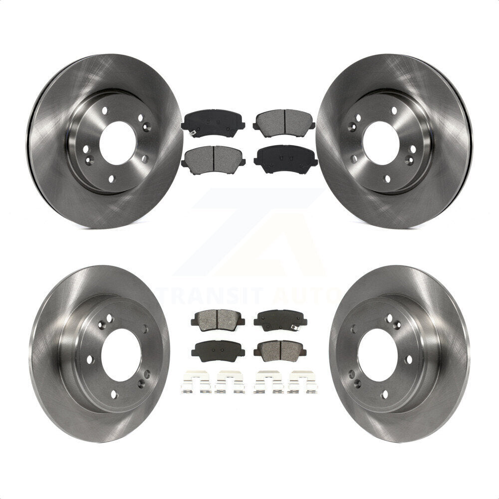 Front Rear Disc Brake Rotors And Semi-Metallic Pads Kit For Kia Forte Hyundai Elantra GT Forte5 Koup K8S-102923 by Transit Auto