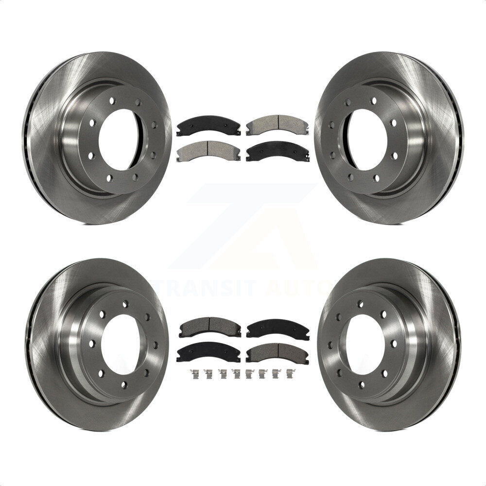 Front Rear Disc Brake Rotors And Semi-Metallic Pads Kit For Nissan NV2500 NV3500 NV1500 K8S-102933 by Transit Auto