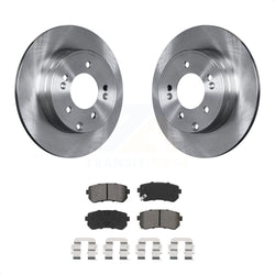 Rear Disc Brake Rotors And Semi-Metallic Pads Kit For Hyundai Sonata Kia Optima With Manual Parking K8S-102972