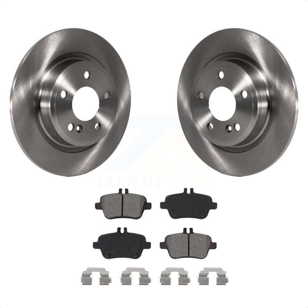 Rear Disc Brake Rotors And Semi-Metallic Pads Kit For Mercedes-Benz GLA250 CLA250 INFINITI QX30 B Electric Drive B250e K8S-102979 by Transit Auto