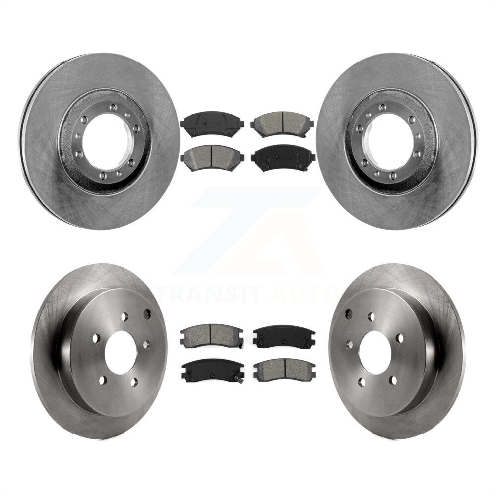 Front Rear Disc Brake Rotors And Semi-Metallic Pads Kit For 2002-2004 Pontiac Montana FWD with rear brakes K8S-102994 by Transit Auto