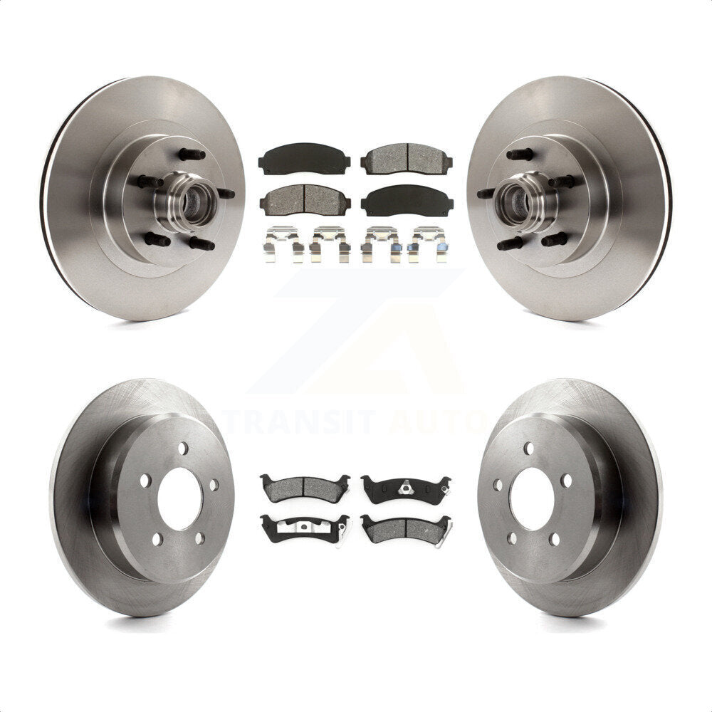 Front Rear Disc Brake Rotors And Semi-Metallic Pads Kit For Ford Explorer Sport Trac RWD K8S-103084 by Transit Auto