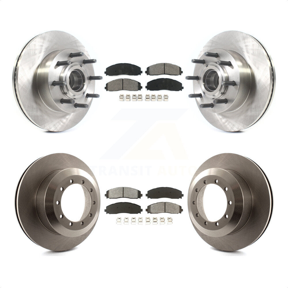 Front Rear Disc Brake Rotors And Semi-Metallic Pads Kit For 2015-2016 Ford F-350 Super Duty Cab & Chassis with RWD With Single Wheels K8S-103106 by Transit Auto