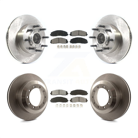 Front Rear Disc Brake Rotors And Semi-Metallic Pads Kit For 2015-2016 Ford F-350 Super Duty Cab & Chassis with RWD With Single Wheels K8S-103106 by Transit Auto