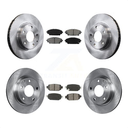 Front Rear Disc Brake Rotors And Semi-Metallic Pads Kit For 2019-2021 Mazda CX-3 FWD K8S-103128