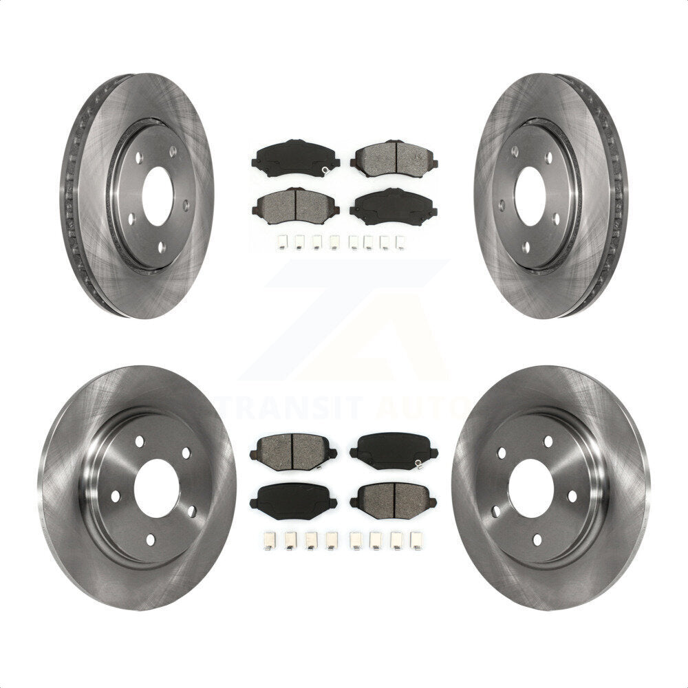 Front Rear Disc Brake Rotors And Semi-Metallic Pads Kit For Dodge Grand Caravan Chrysler Town & Country Journey Ram C/V Volkswagen Routan K8S-103145 by Transit Auto