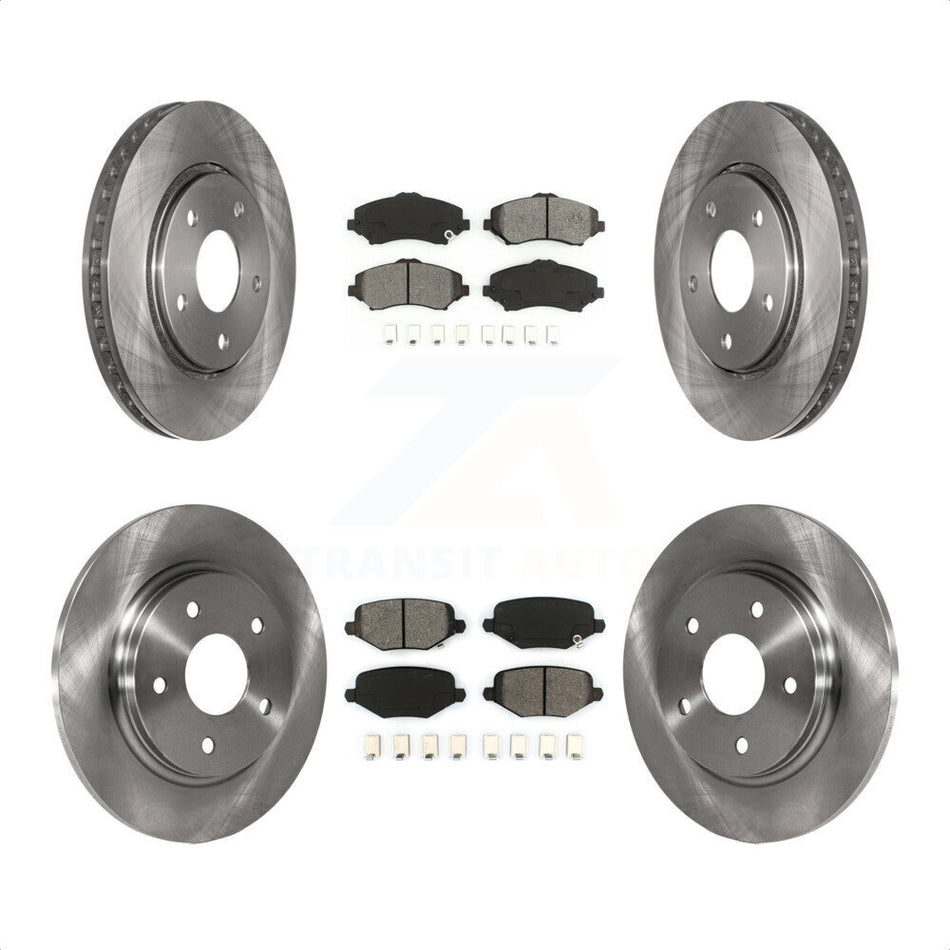 Front Rear Disc Brake Rotors And Semi-Metallic Pads Kit For Dodge Grand Caravan Chrysler Town & Country Journey Ram C/V Volkswagen Routan K8S-103145 by Transit Auto