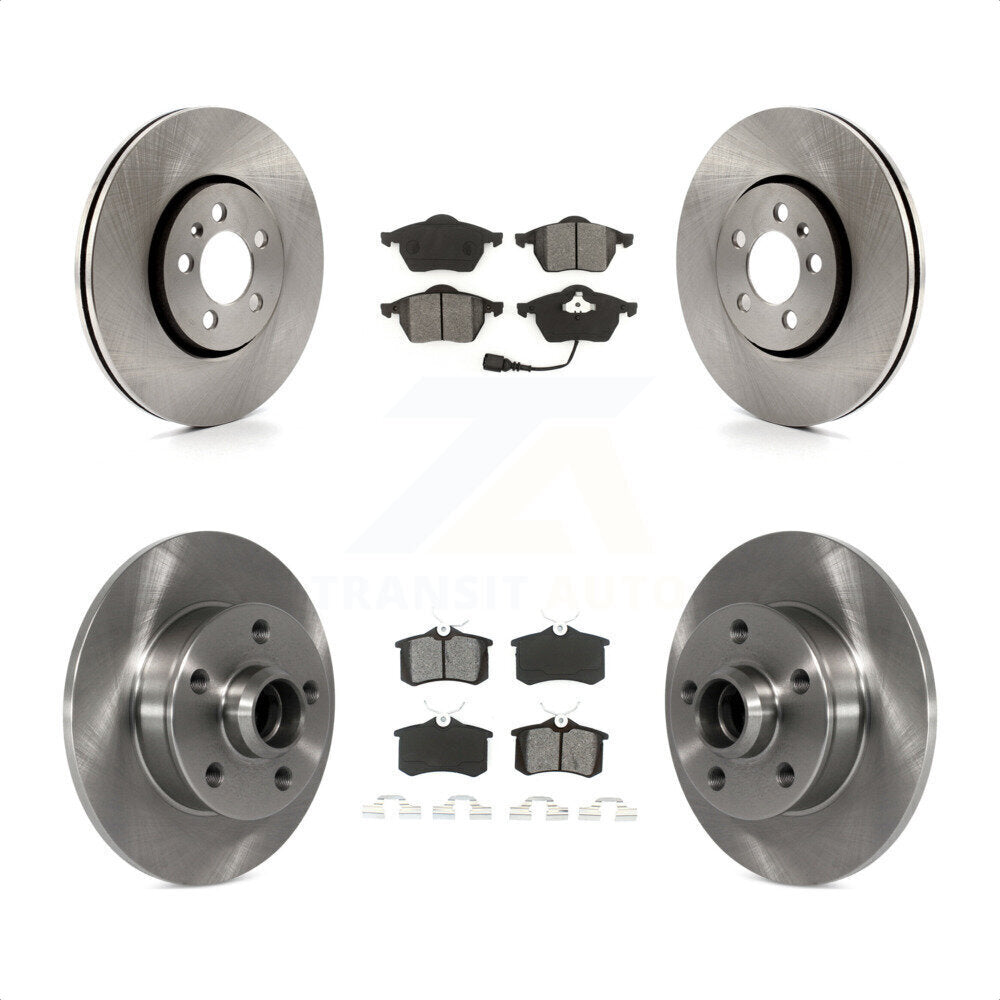 Front Rear Disc Brake Rotors And Semi-Metallic Pads Kit For 1999 Volkswagen Golf 2.8L 7th 8th Digit Of VIN Is "1H" With 5 Lug Wheels K8S-103153 by Transit Auto