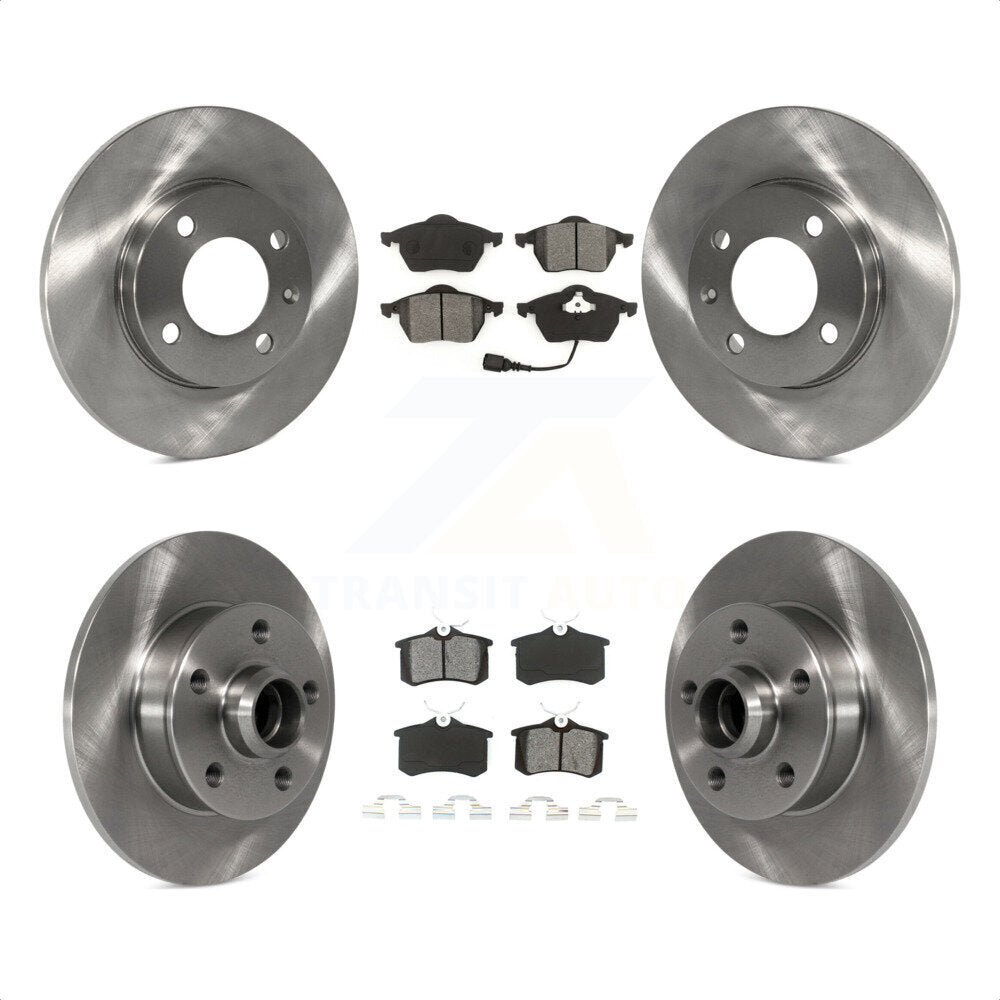 Front Rear Disc Brake Rotors And Semi-Metallic Pads Kit For 1996-1997 Volkswagen Jetta 2.8L With 239mm Diameter Rotor K8S-103154 by Transit Auto