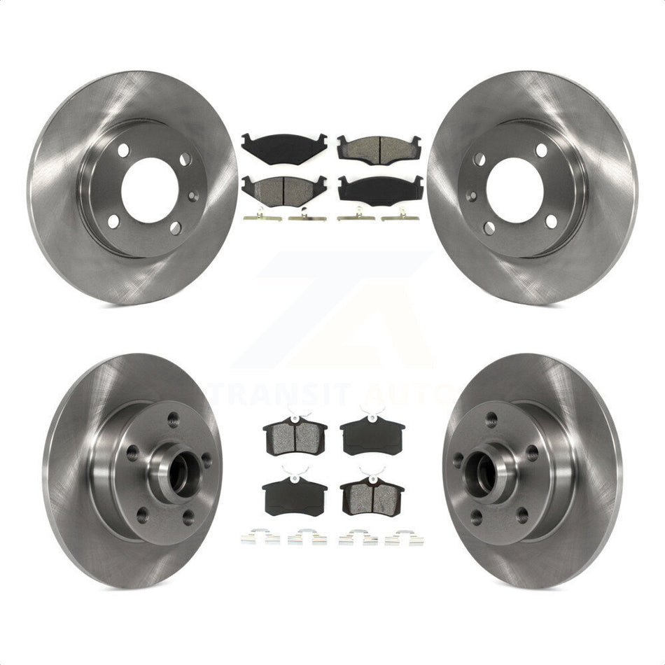 Front Rear Disc Brake Rotors And Semi-Metallic Pads Kit For 1995 Volkswagen Golf 1.8L With 5 Lug Wheels K8S-103159 by Transit Auto