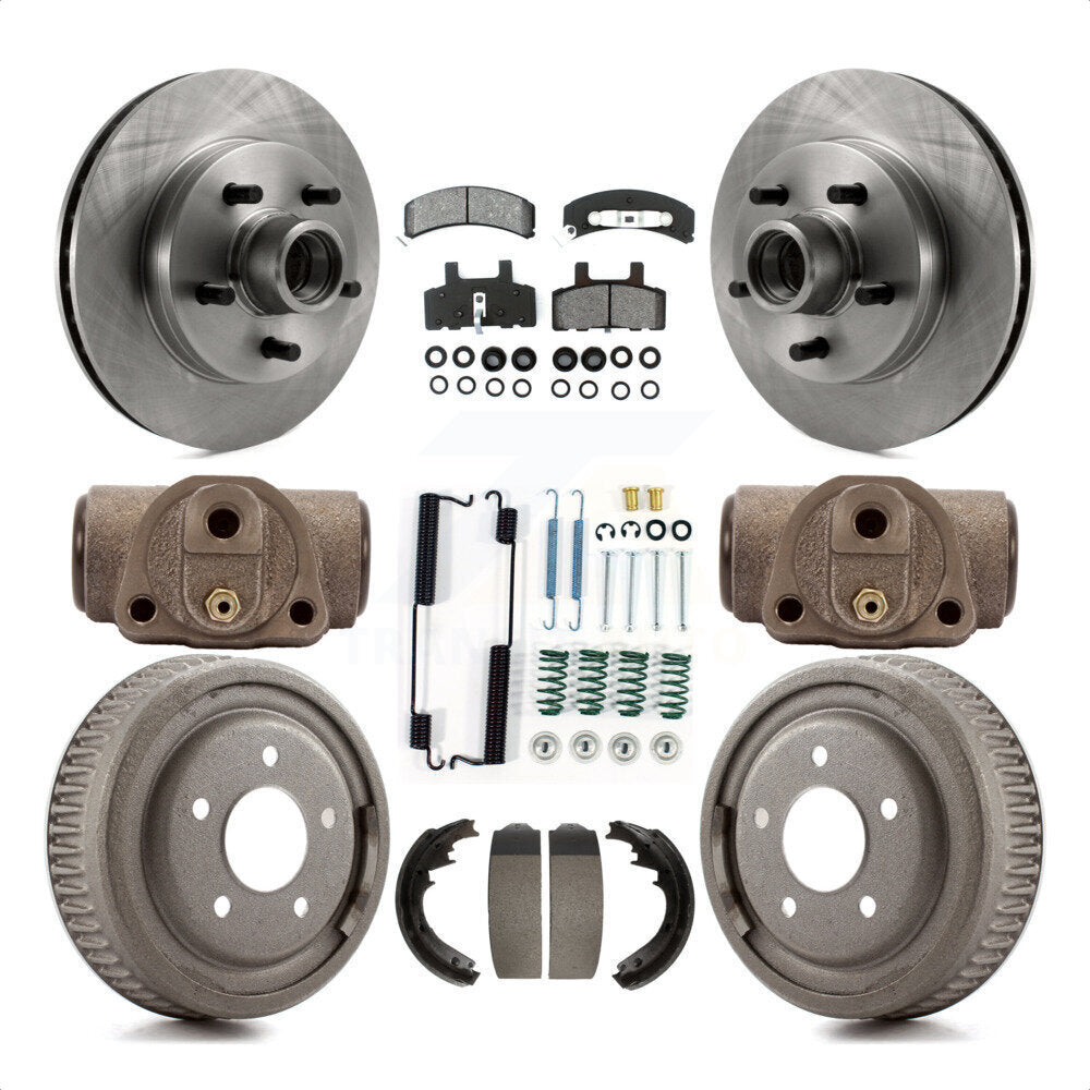 Front Rear Disc Brake Rotors Semi-Metallic Pads And Drum Kit (9Pc) For 1997 Chevrolet C1500 Suburban GAS engine With 10" Diameter K8S-103184 by Transit Auto