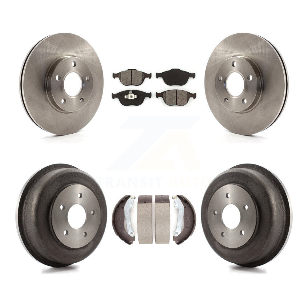 Front Rear Disc Brake Rotors Semi-Metallic Pads And Drum Kit For 2010-2013 Ford Connect K8S-103189 by Transit Auto