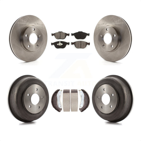 Front Rear Disc Brake Rotors Semi-Metallic Pads And Drum Kit For 2010-2013 Ford Connect K8S-103189 by Transit Auto