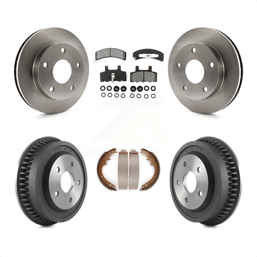 Front Rear Disc Brake Rotors Semi-Metallic Pads And Drum Kit For 1994-1999 Dodge Ram 1500 4WD K8S-103206 by Transit Auto