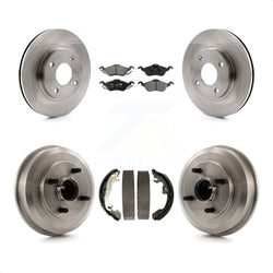 Front Rear Disc Brake Rotors Semi-Metallic Pads And Drum Kit For Ford Focus Wheel Bearing Includes K8S-103228