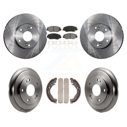 Front Rear Disc Brake Rotors Semi-Metallic Pads And Drum Kit For Honda Civic K8S-103236