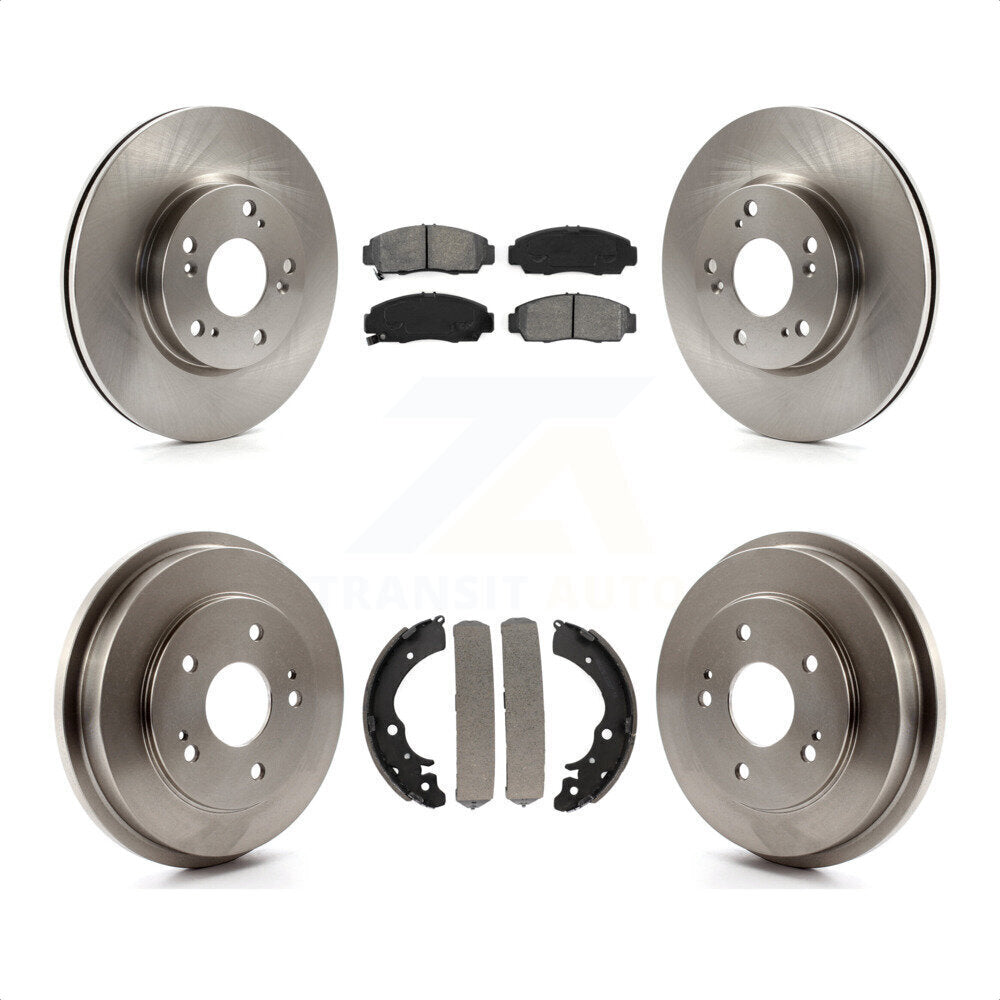 Front Rear Disc Brake Rotors Semi-Metallic Pads And Drum Kit For Honda Civic K8S-103240 by Transit Auto