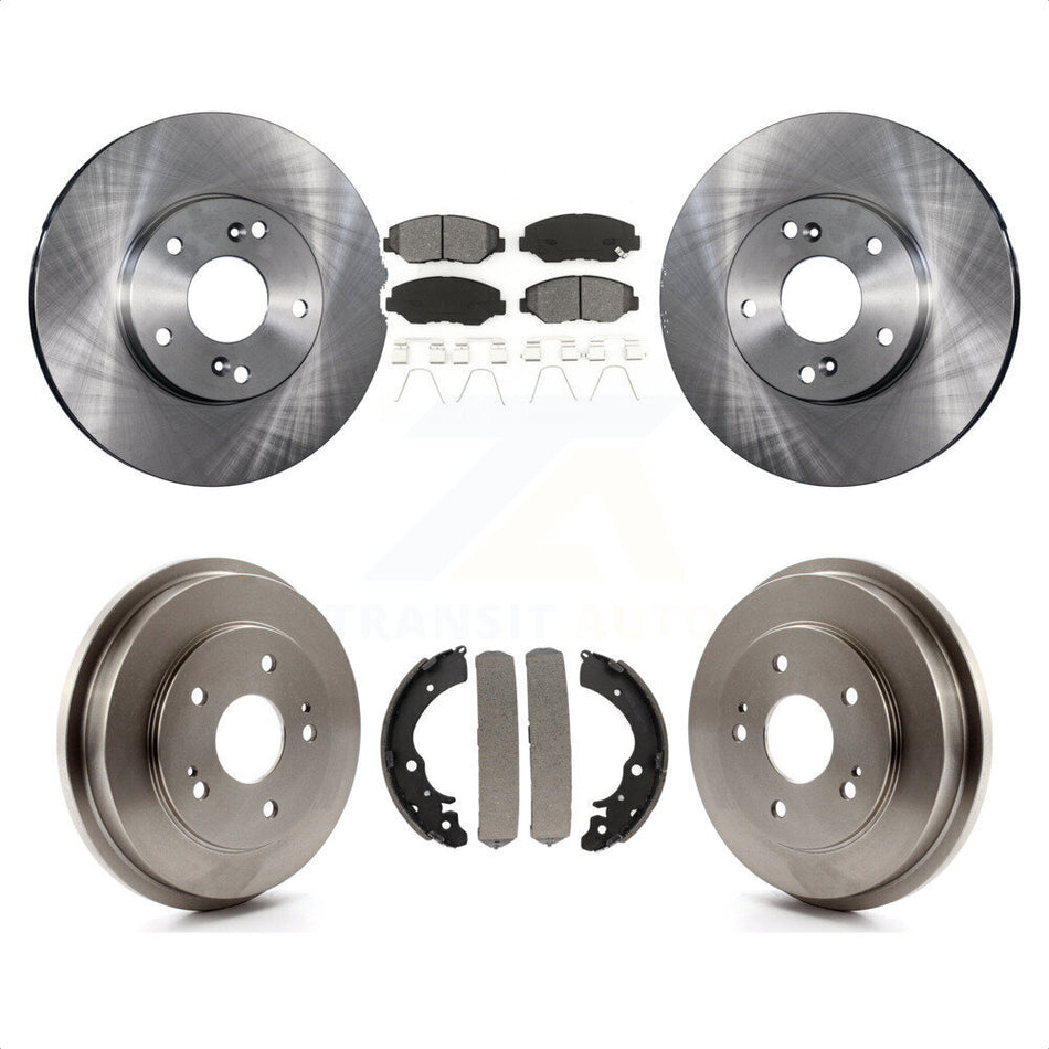 Front Rear Disc Brake Rotors Semi-Metallic Pads And Drum Kit For Honda Accord Fit K8S-103241 by Transit Auto