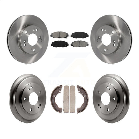 Front Rear Disc Brake Rotors Semi-Metallic Pads And Drum Kit For Honda Civic K8S-103243 by Transit Auto