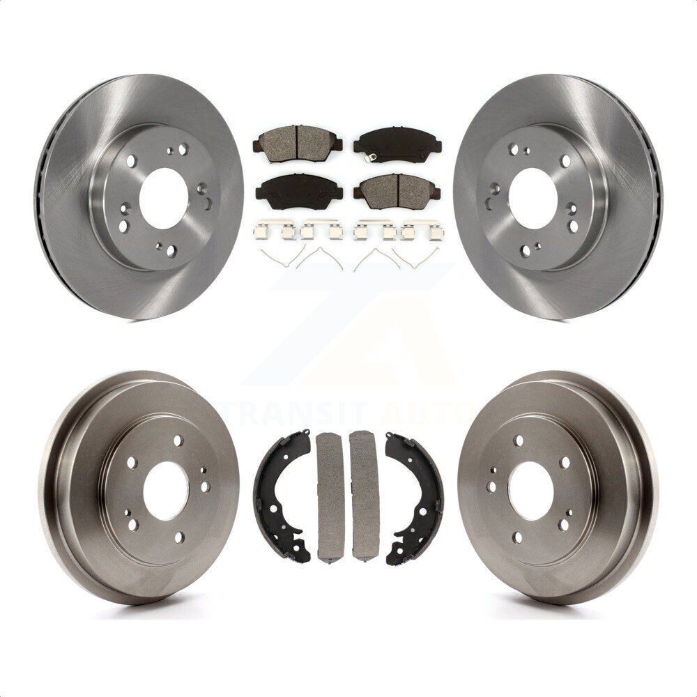 Front Rear Disc Brake Rotors Semi-Metallic Pads And Drum Kit For 2006-2008 Honda Civic Hybrid K8S-103244 by Transit Auto