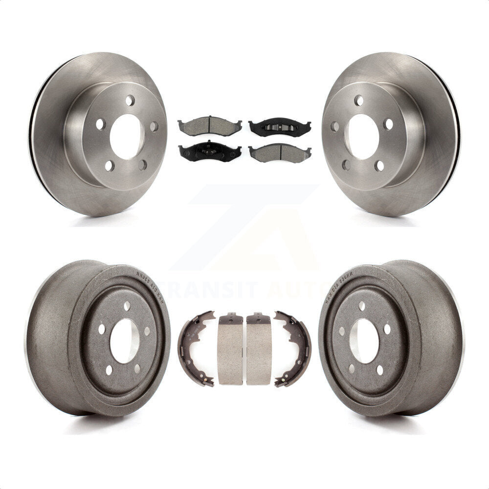 Front Rear Disc Brake Rotors Semi-Metallic Pads And Drum Kit For Jeep Wrangler TJ K8S-103250 by Transit Auto