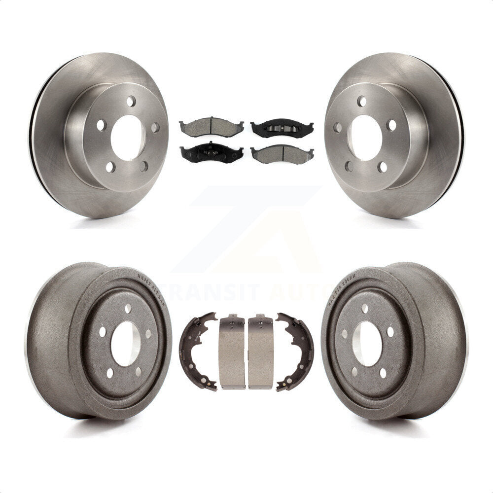 Front Rear Disc Brake Rotors Semi-Metallic Pads And Drum Kit For Jeep Wrangler K8S-103252 by Transit Auto