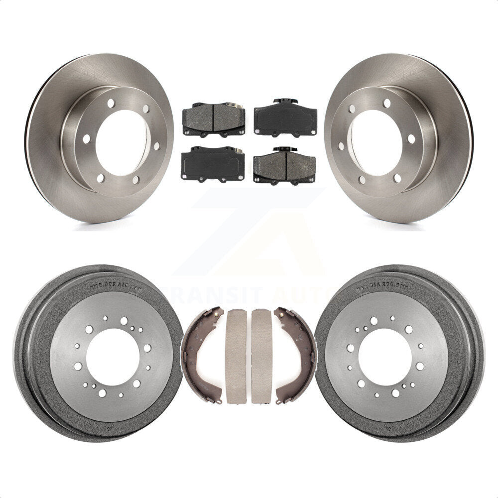 Front Rear Disc Brake Rotors Semi-Metallic Pads And Drum Kit For 2001 Toyota 4Runner With 15" Factory Wheels K8S-103261 by Transit Auto